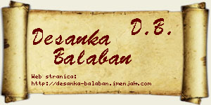 Desanka Balaban vizit kartica